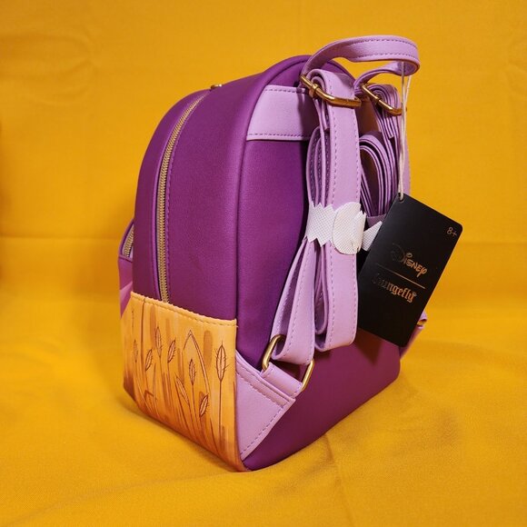 Loungefly Disney A Goofy Movie Roxanne dandelion Mini Backpack Purple NEW - Picture 6 of 11